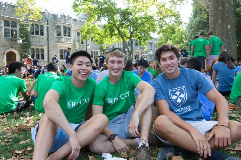 Three students posing for a photo