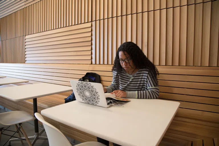 Students working on laptop 