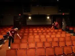 Red rows of seats in Theatre Intime auditorium