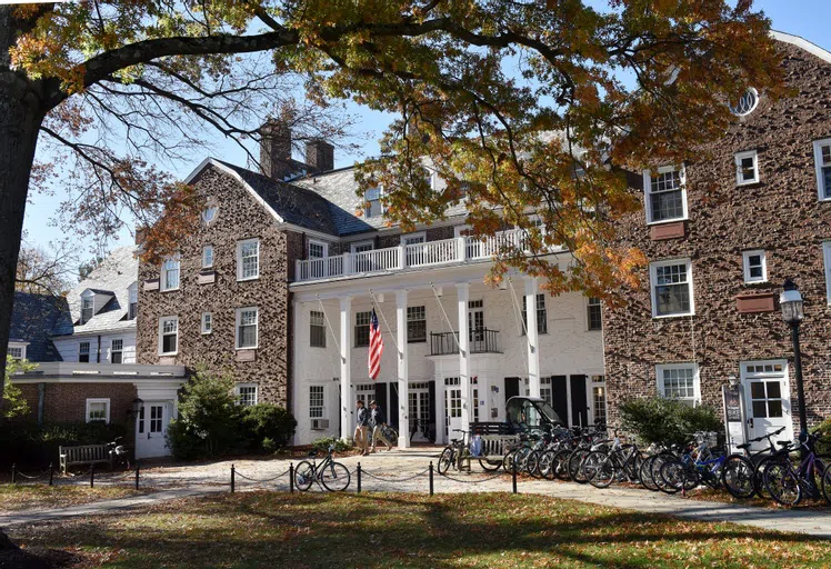 Fall foliage outside Forbes College 