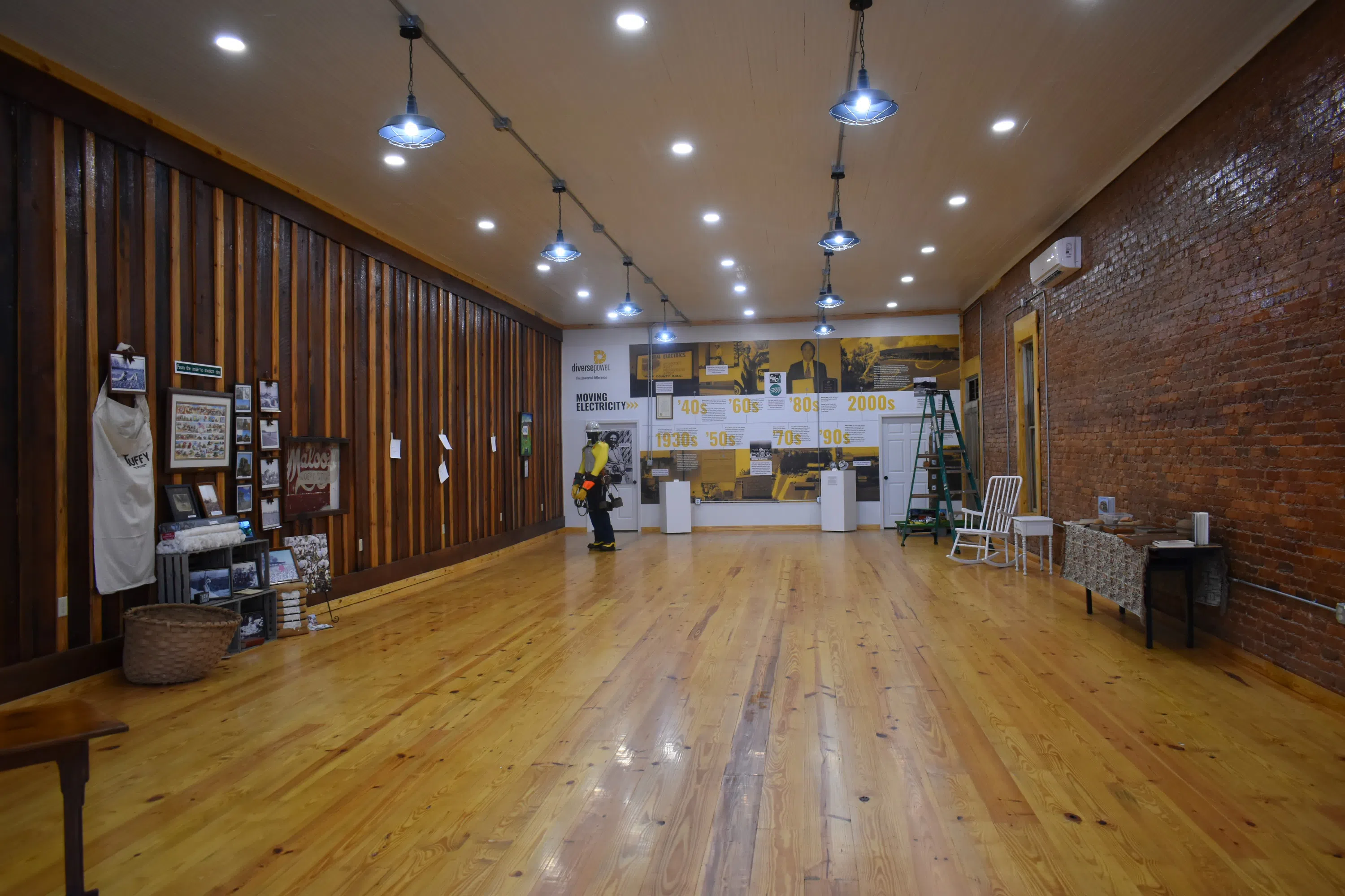 The image shows the interior of Maloof Building as it was recently used for a Smithsonian Exhibit.