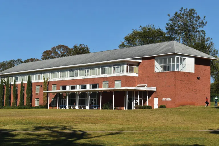 Outside daytime image of Fort Residence Hall.  Fort is the female residence hall located on the campus of Andrew College.