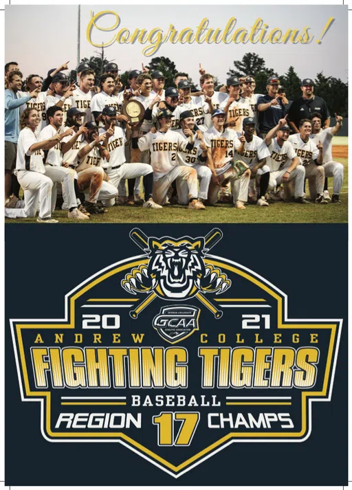 The Andrew College baseball team made history in 2021 at the Hord Athletic Complex by knocking off regular season Georgia Collegiate Athletic Association (GCAA) champion and No. 1 seed Georgia Highlands 9-5 and, in the process, established a new single-season record with 35 wins.