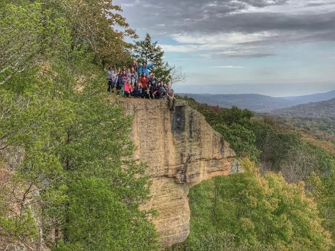 Students hiking