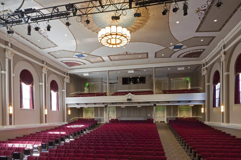 An inside look at the stage and theatre in Holloway Hall