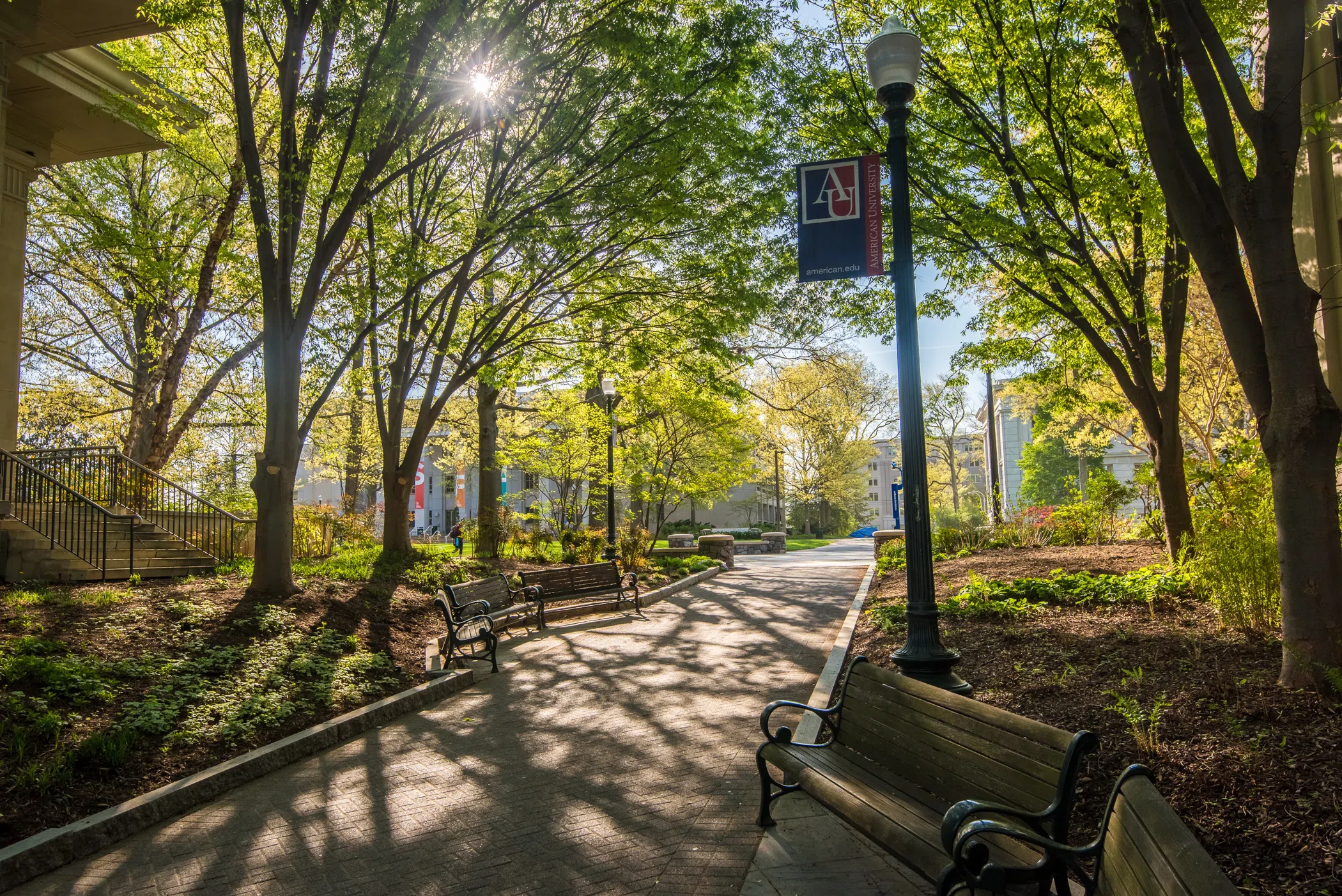 View from an entrance to the American University quad.