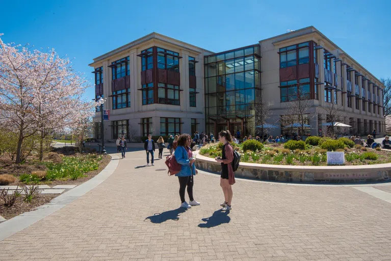 The front courtyard of the School of International Service (SIS) Building.