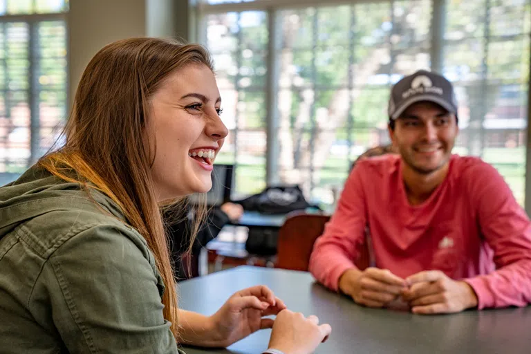 Students in the Roller Hall Student Center