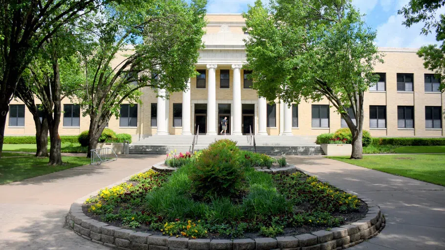 Remodeled in February 1987, the first floor of the Caruth Administration Building houses the offices of the President, the Vice President for Academic Affairs, and the Vice President for Business Affairs, along with the quarters of the Registrar and Business Office. The second floor contains six classrooms, a large lecture hall, and the Human Resources office of the college. The top floor is the home of the Department of Classical & Modern Languages. The centerpiece of the Caruth Administration Building is the stained glass window of Stephen F. Austin installed in the first floor lobby.