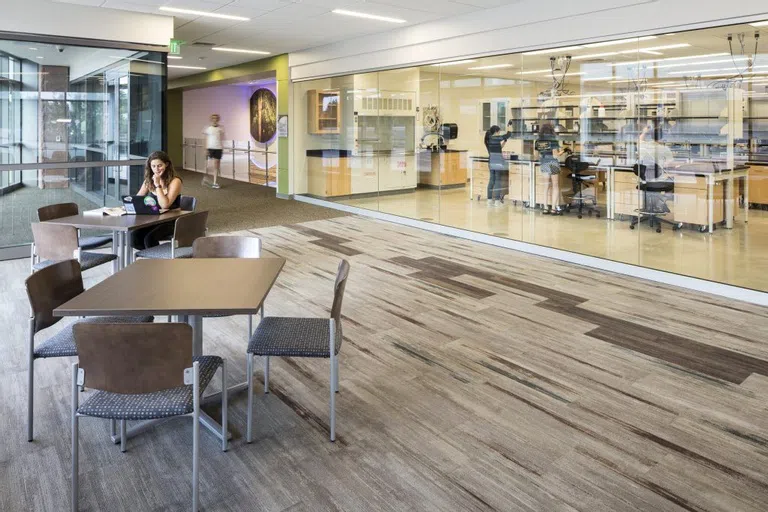 A study space in the Biology building.