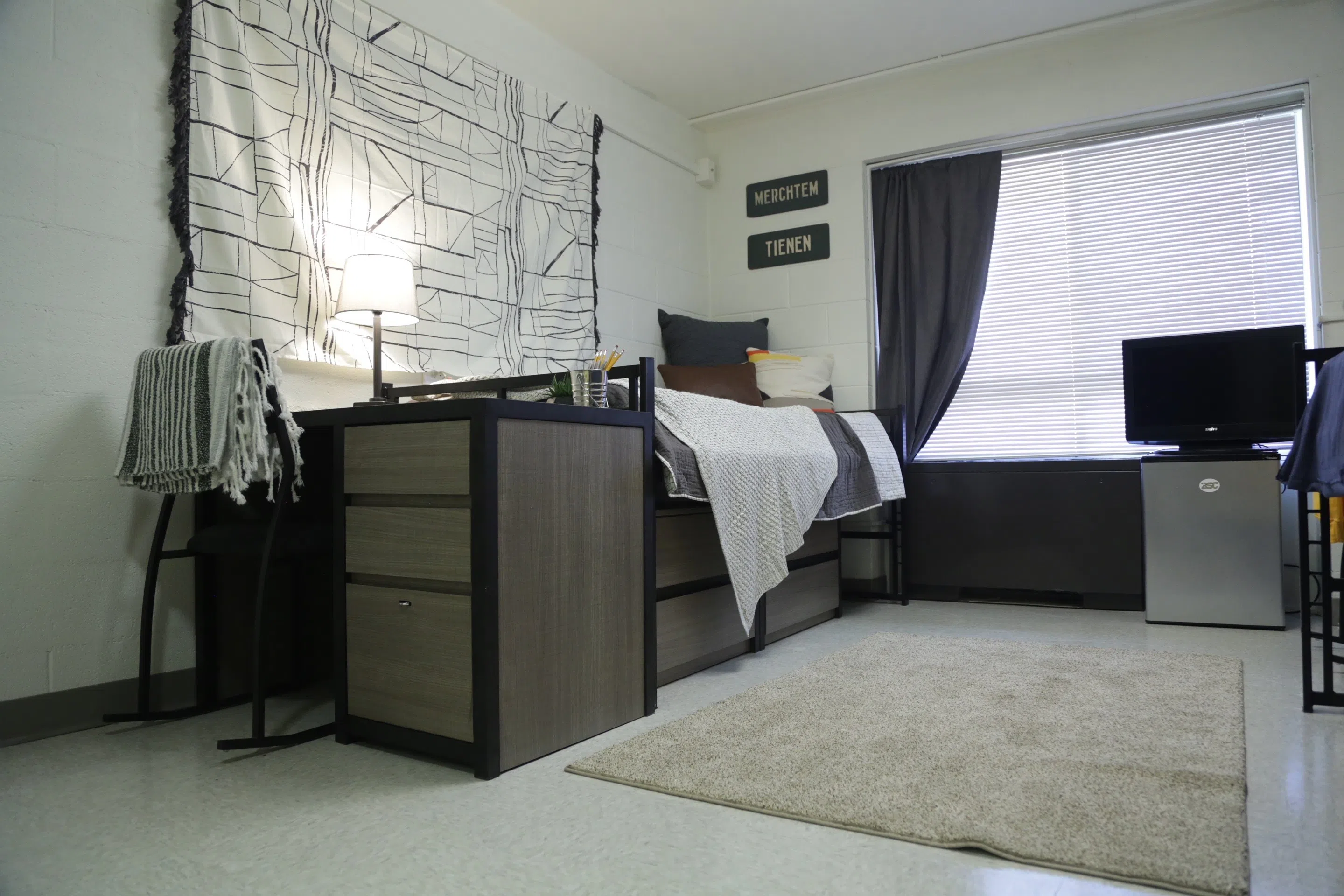 Photo of bedroom inside New Men's residence hall