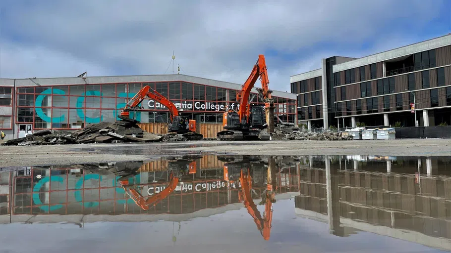 A photo of CCA’s backlot with concrete being removed.