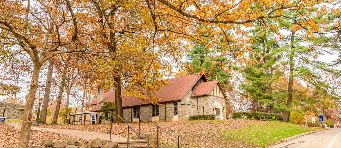 A walkway leading up to a chapel