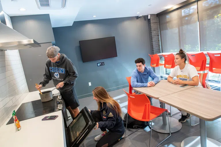 Students in the kitchen