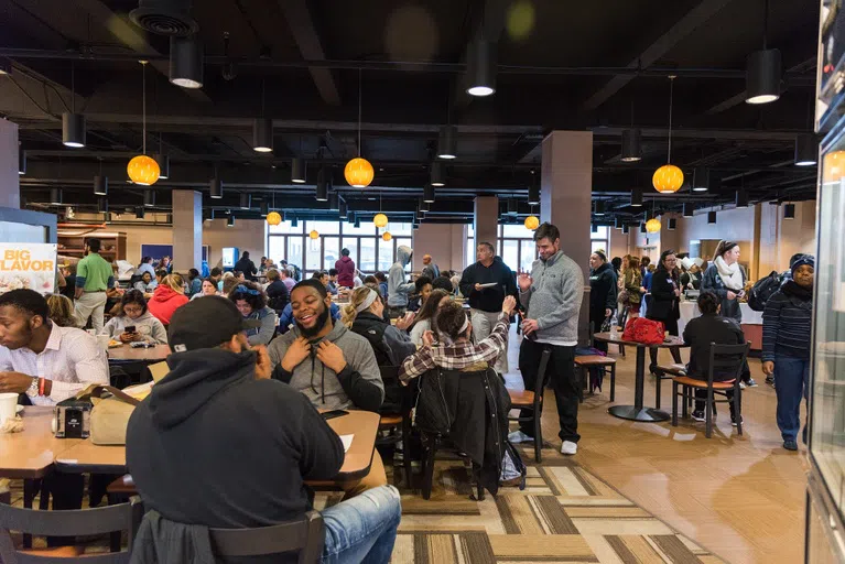 Students in the Dining Hall