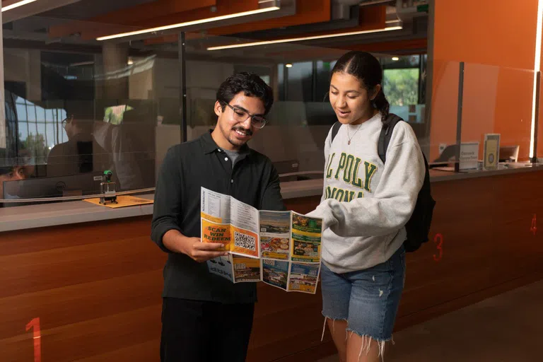 Students at the admissions counter