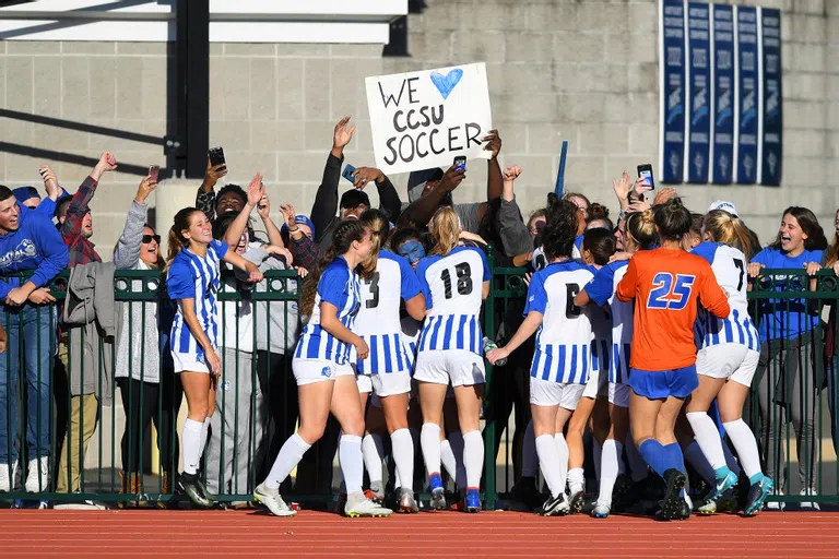 Women's Soccer Team celebrating a goal!