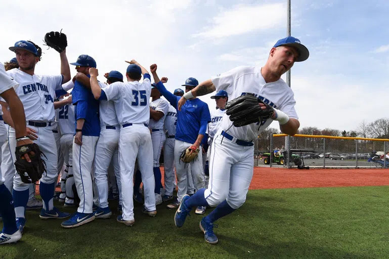 Running out onto the diamond!