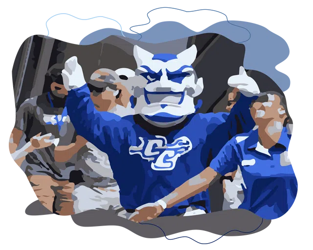 CCSU mascot welcoming students