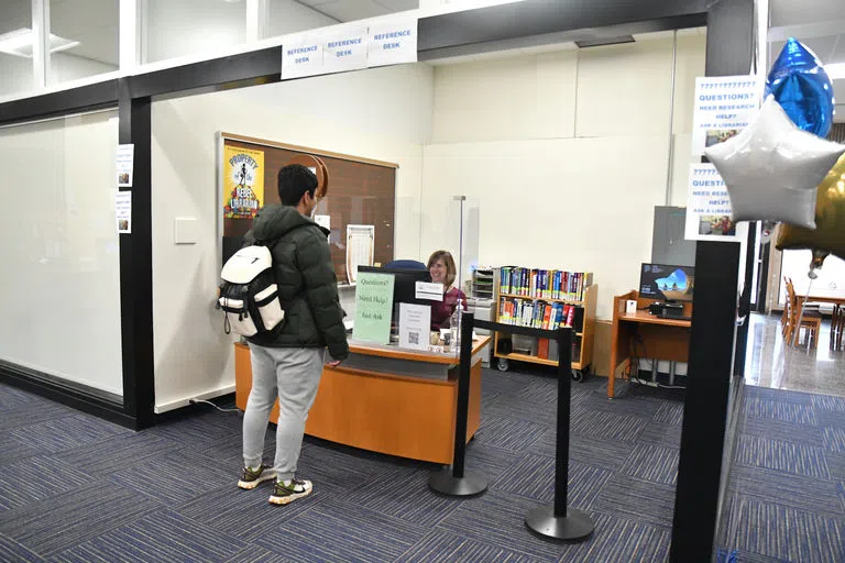 Student in the library