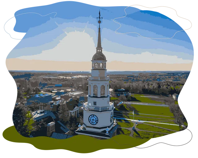 Colby College aerial view