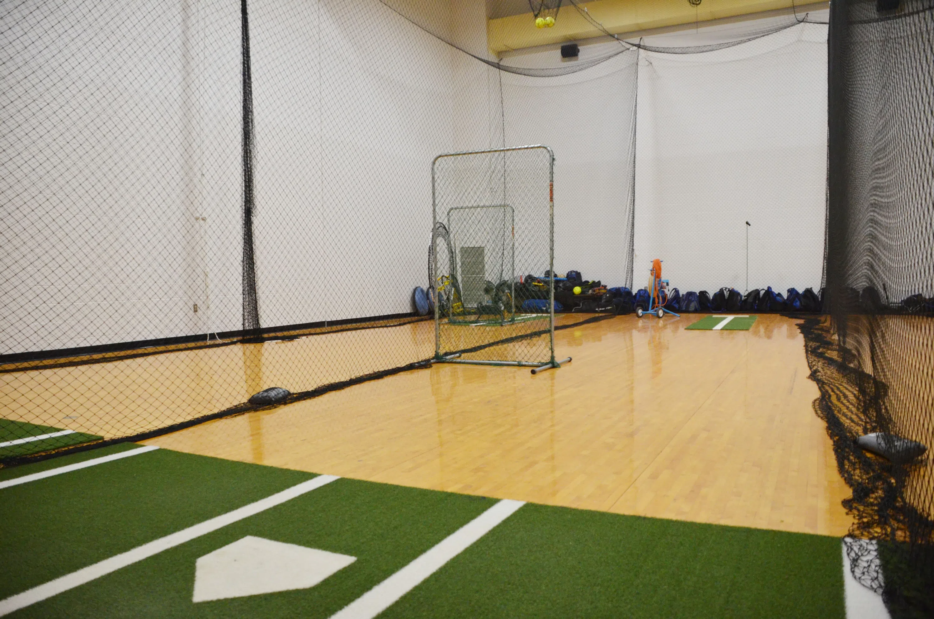 Nets, turf, targets, and pitching machines make this a perfect place to practice a softball swing or pitching 