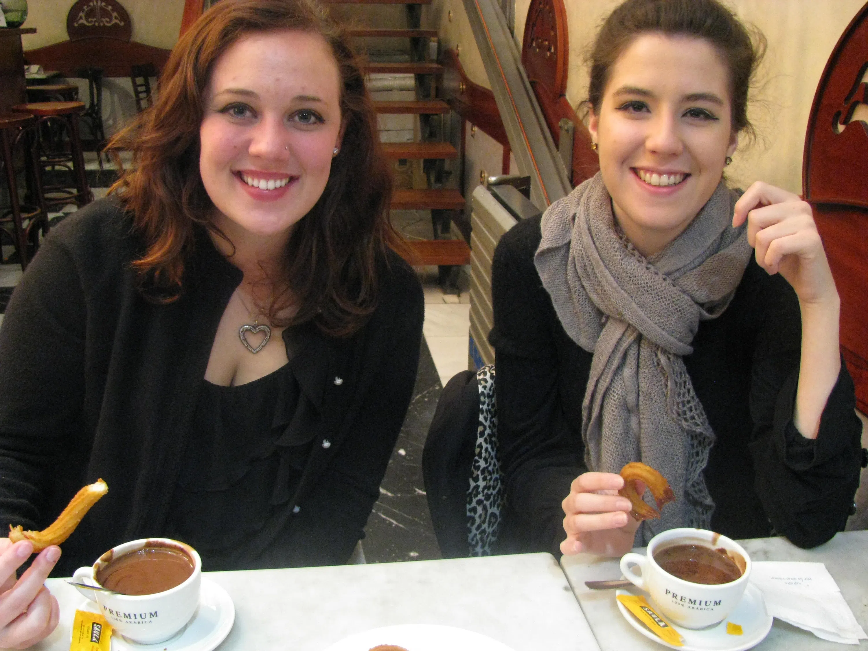 Students drinking coffee in Spain