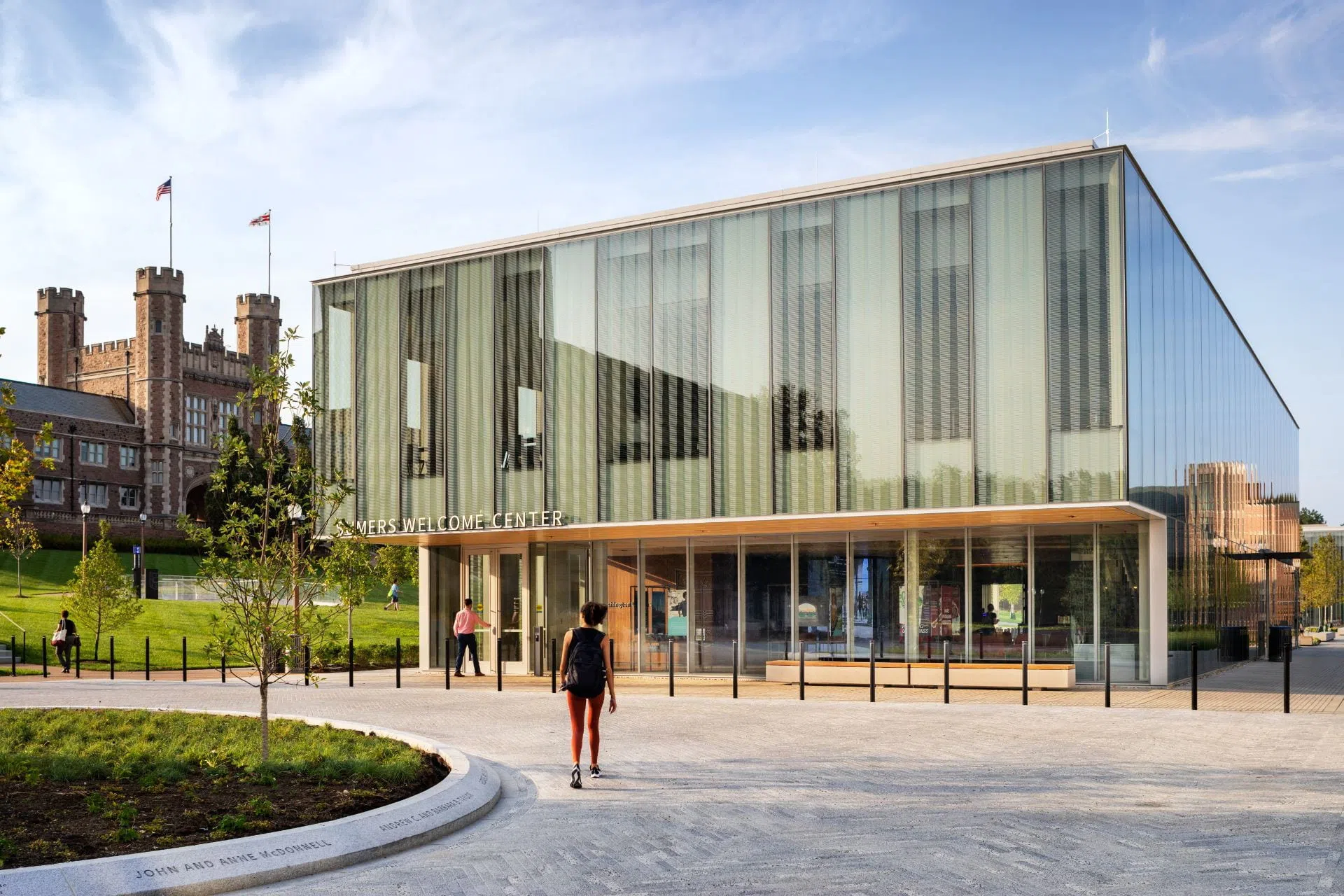 Exterior shot of the front of the Welcome Center