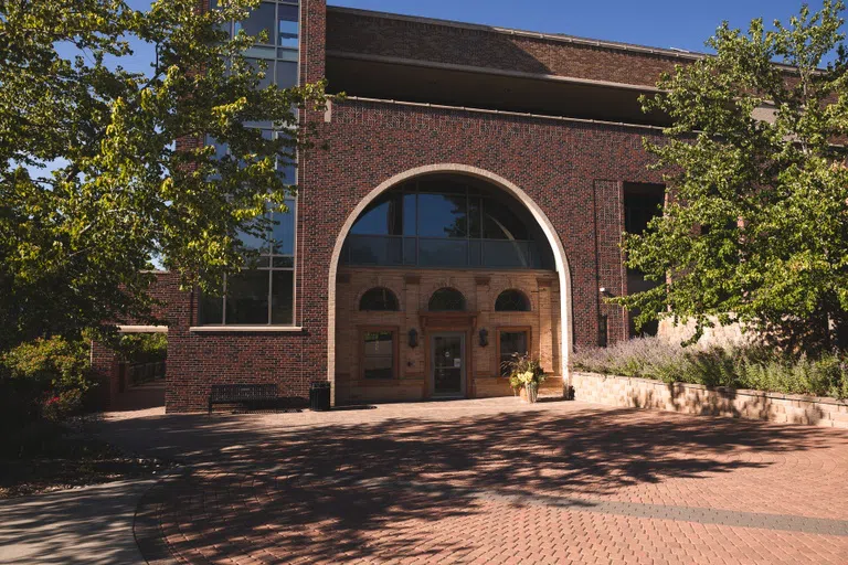 Exterior of brick building entrance