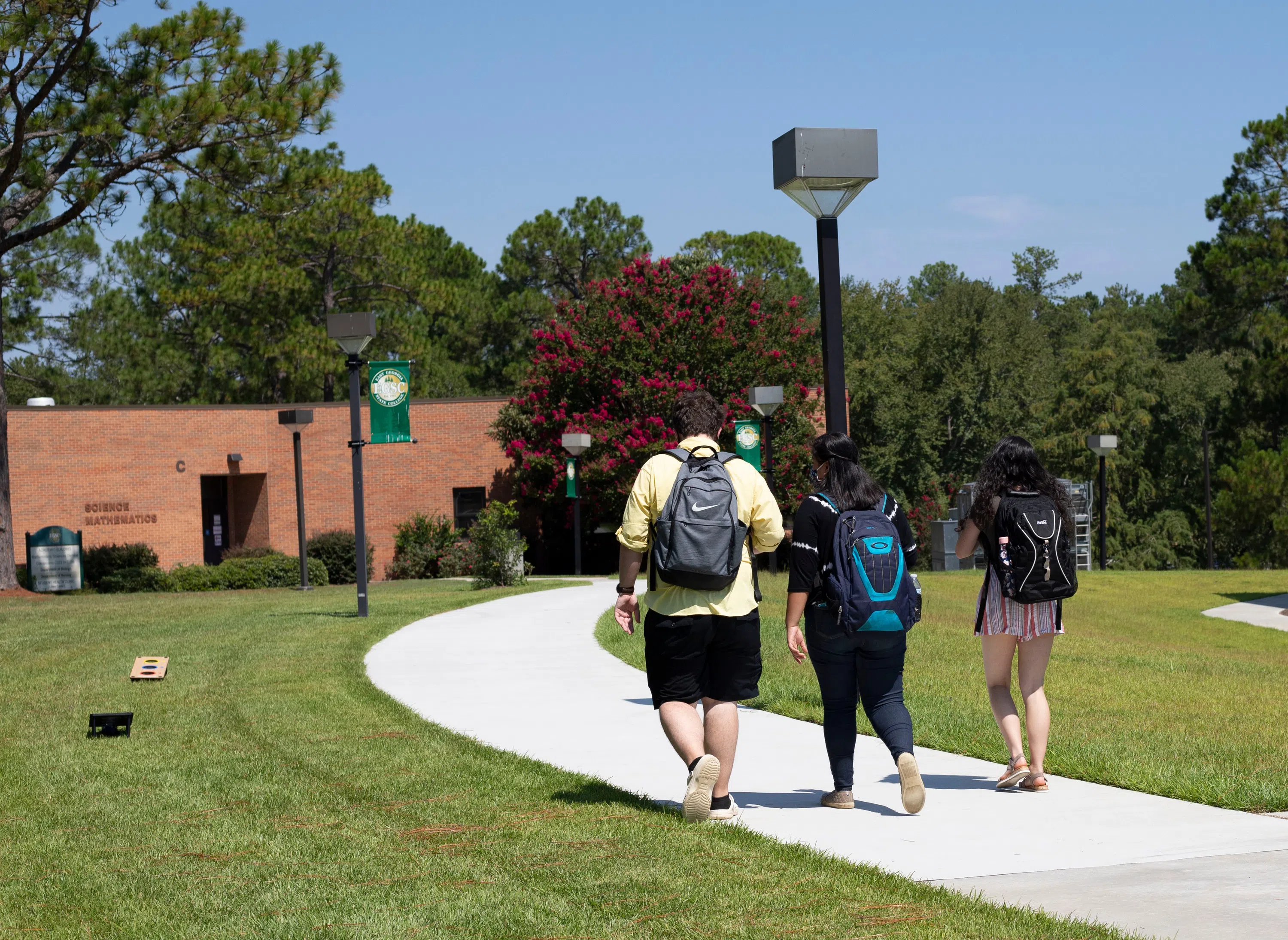 students walking to class