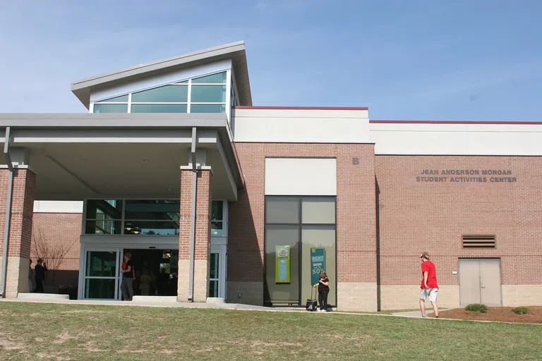 Outside of student center to interior