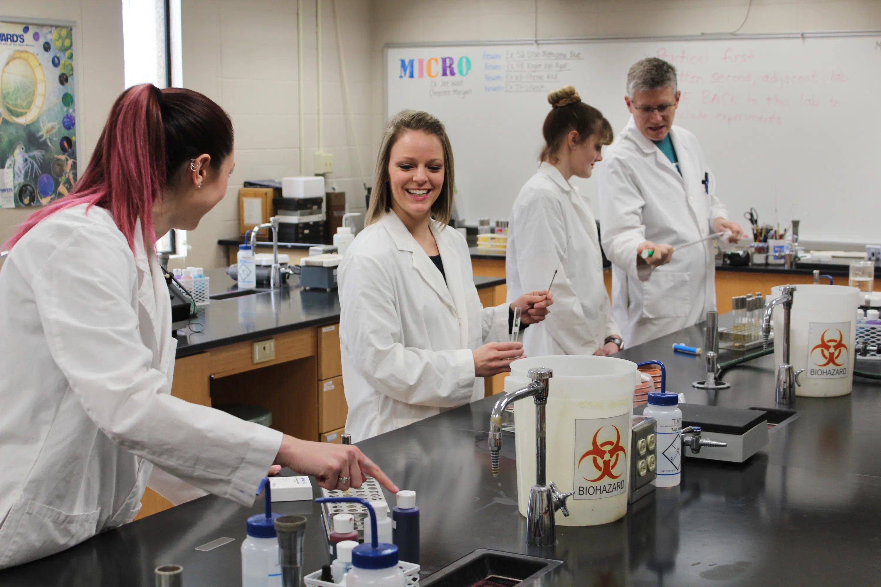 Students in ECTC chemistry lab.