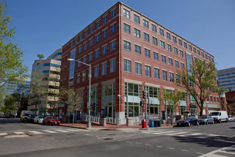 A view of the exterior of the Media and Public Affairs Building at 21st and H Streets