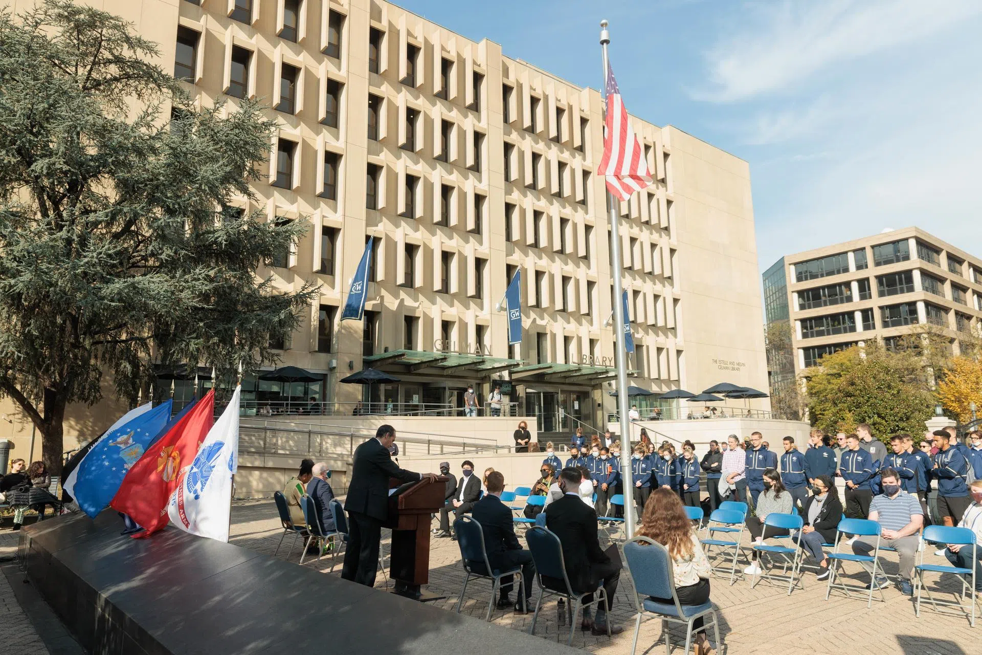 A Veterans Day Remembrance Ceremony in Kogan Plaza