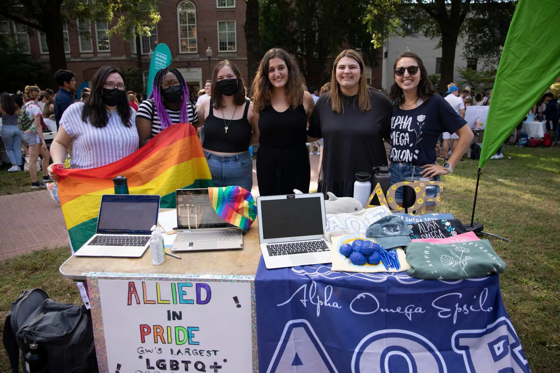 Students table for Allied in Pride and Alpha Omega Epsilon