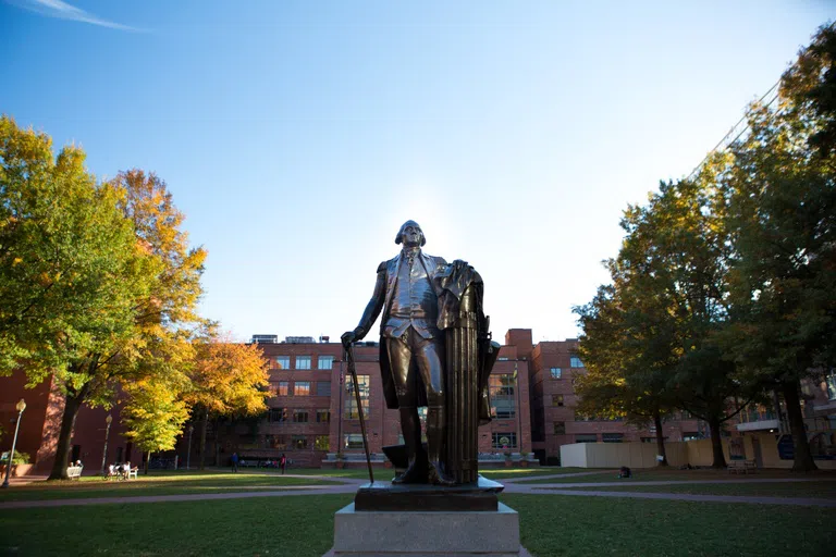 George Washington statue in University Yard