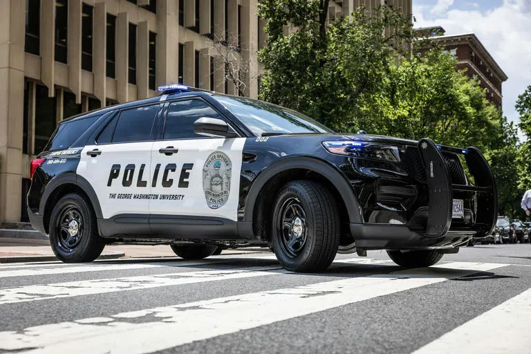 Photo of GWPD car on campus.