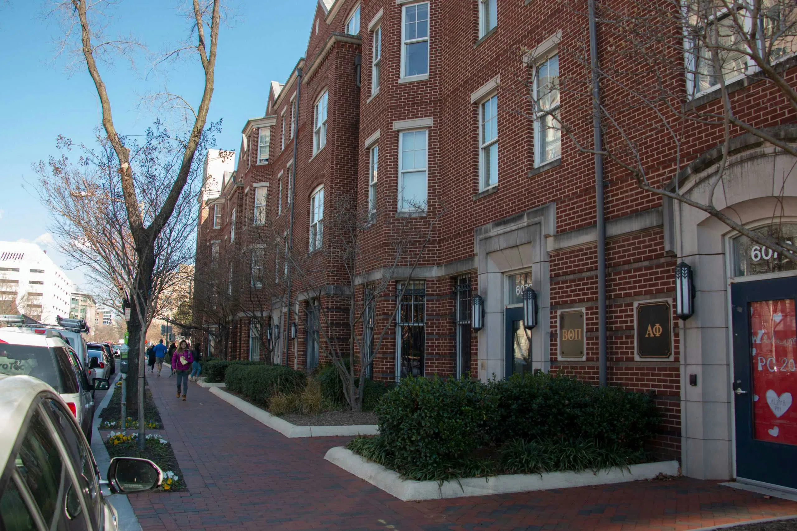 Exterior photo of sorority row going down 23rd st.