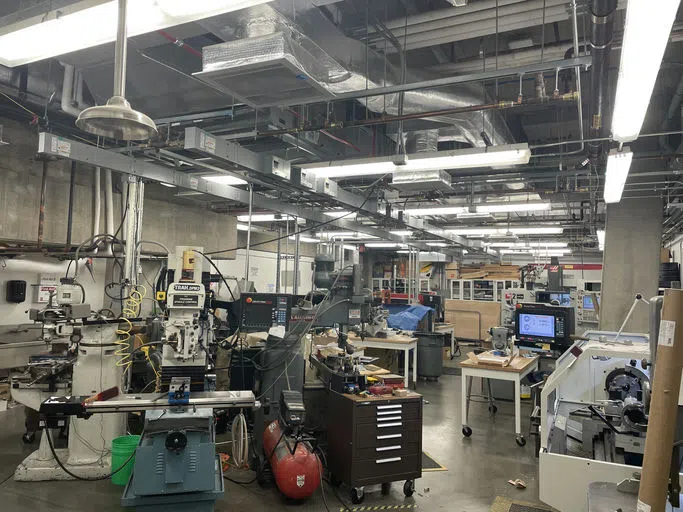 Photo of interior of Professional machine shop located on floor B1 of SEH