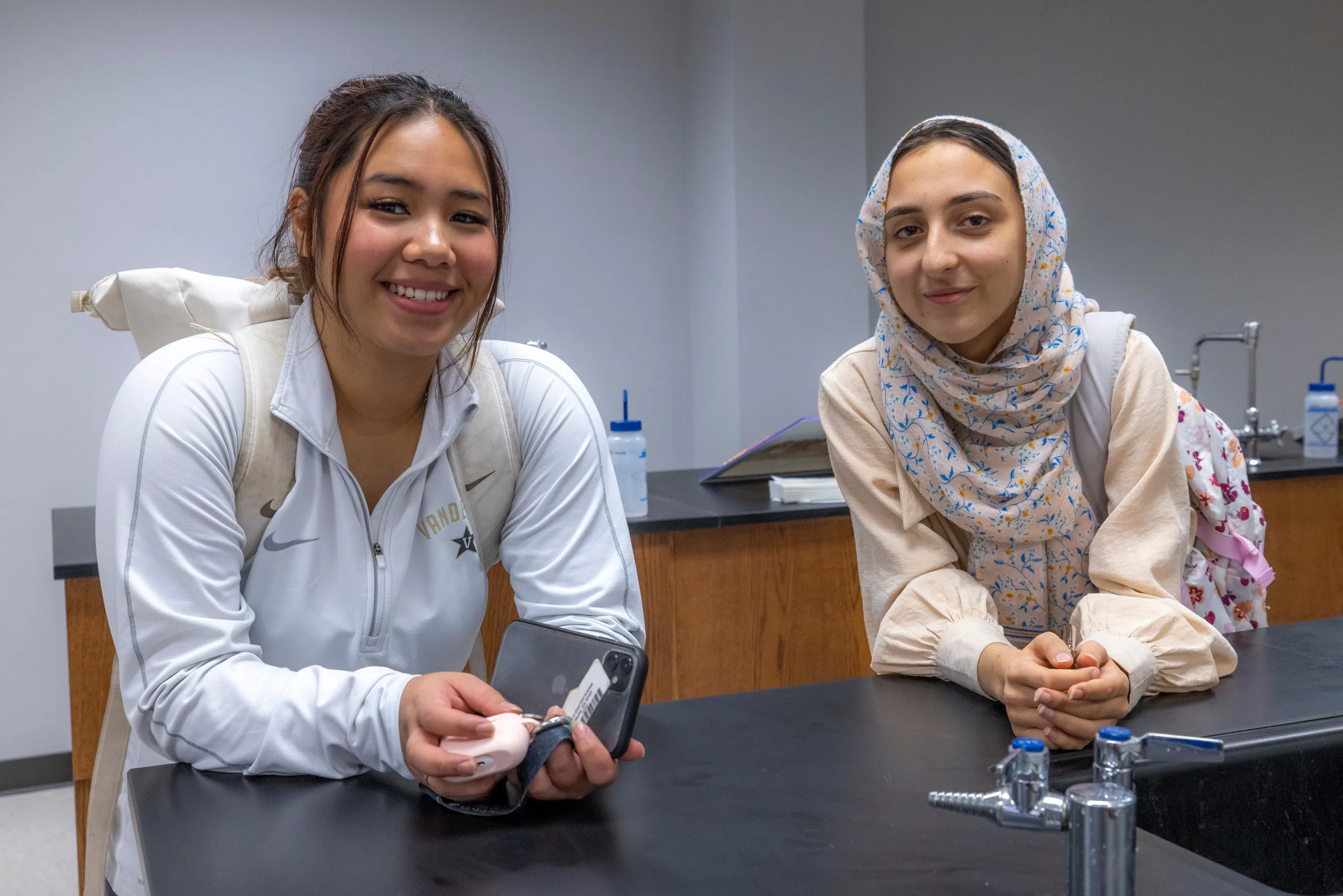 Two students smile for the camera in a Marietta Lab