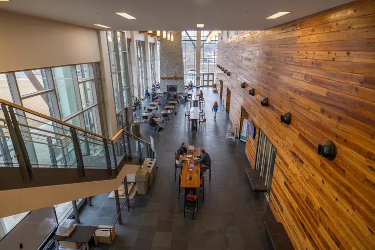 Aerial shot of the first floor of Building B