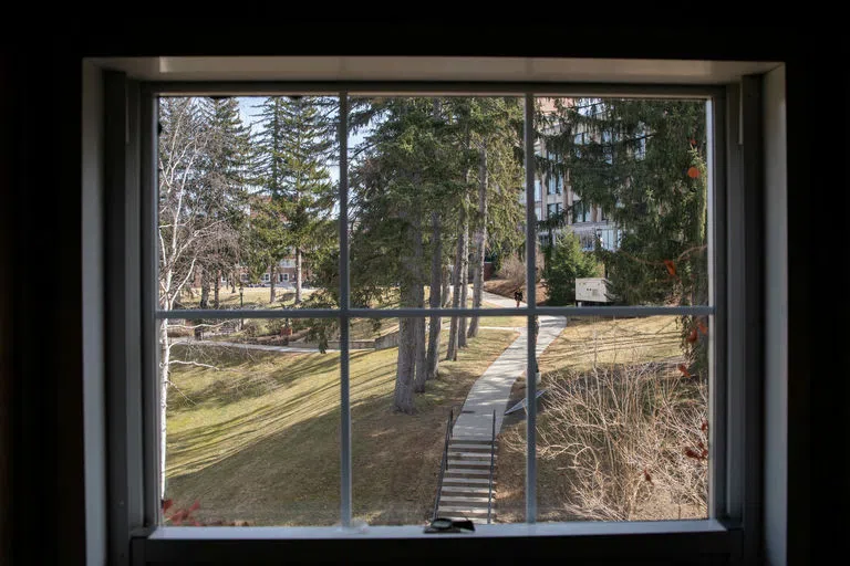 View of Hogan from Wheeler Hall window