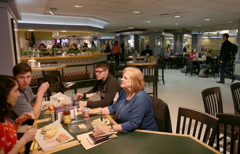 People eating lunch at Crossroads