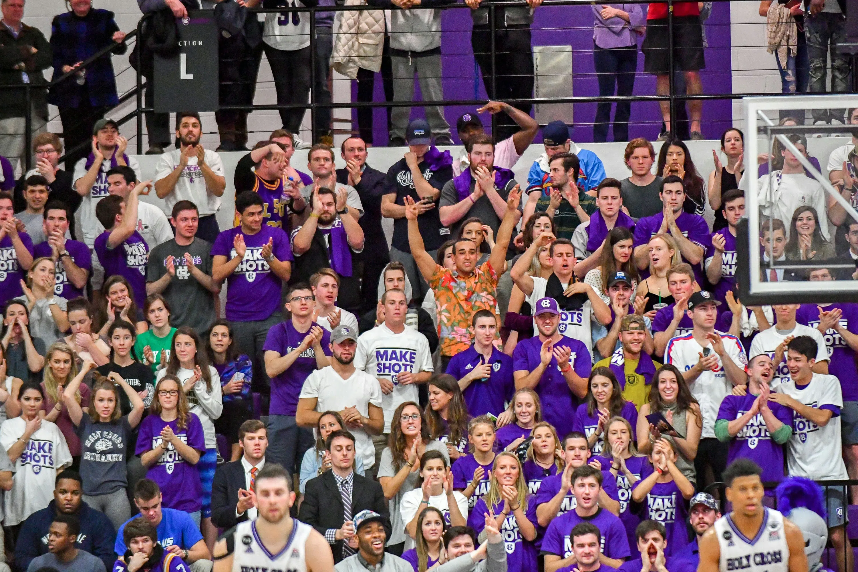 Student crowd at holy cross basketball game 