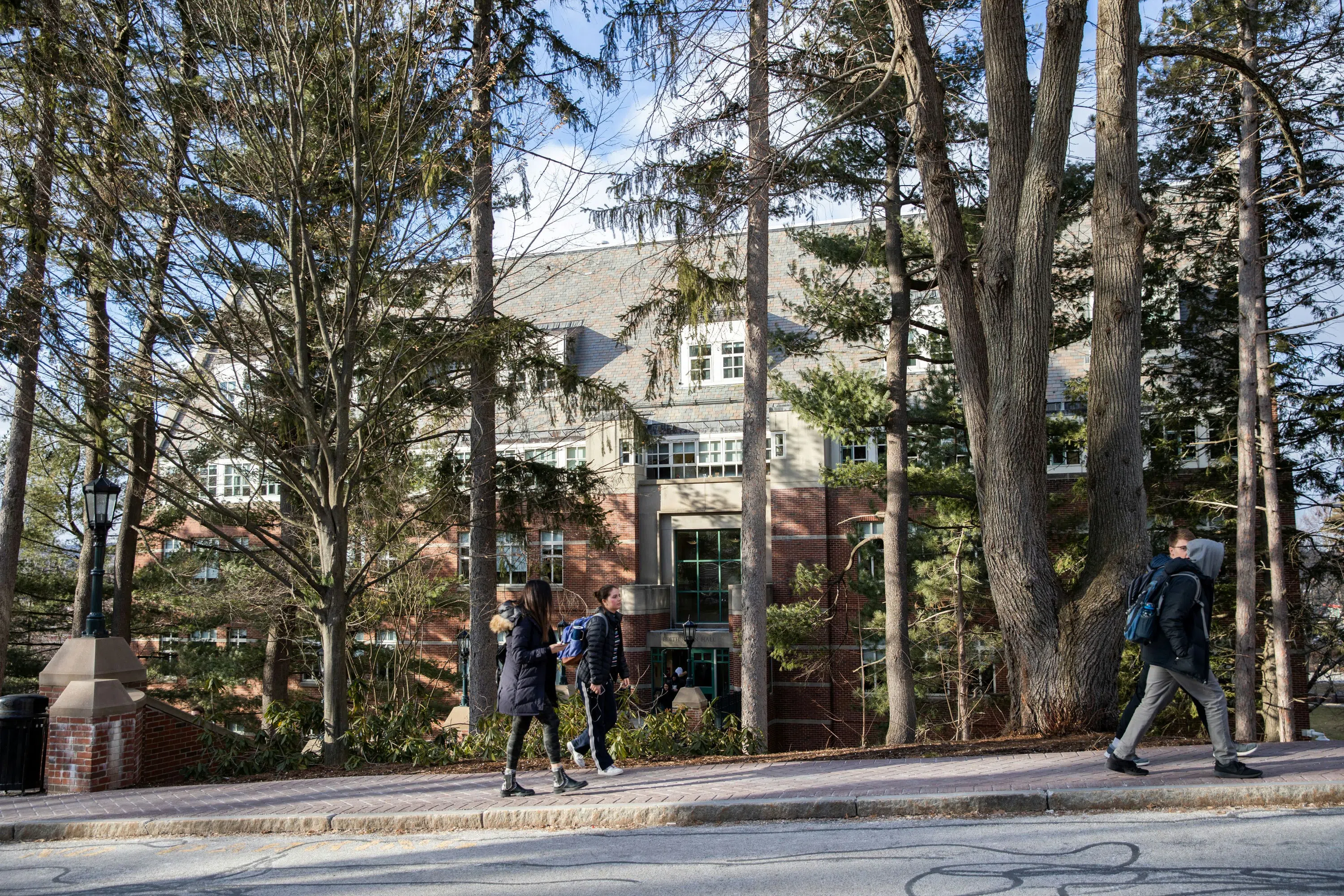 Students walking outside Stein