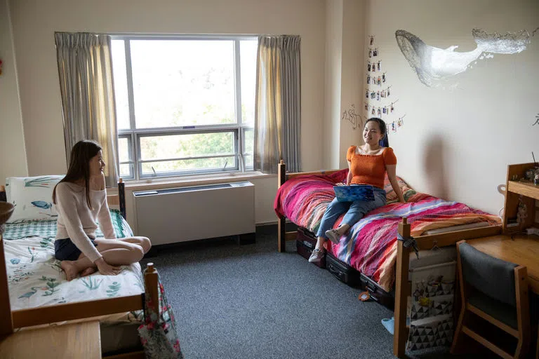 Students in Loyola dorm room 