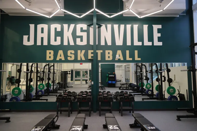 This is the inside of the Men's and Women's Basketball weight room.