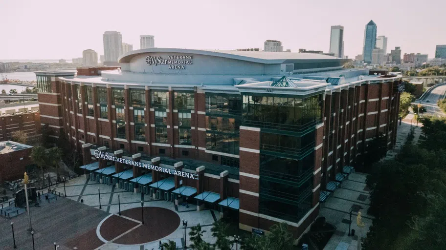 Image of Vystar Veterans Memorial Arena in Downtown, Jacksonville. 