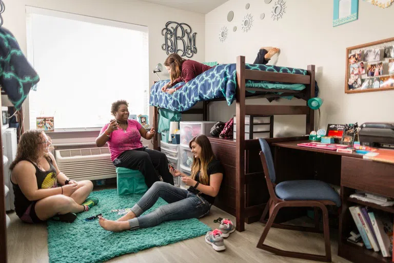 This is the inside of one of the residence hall rooms. 