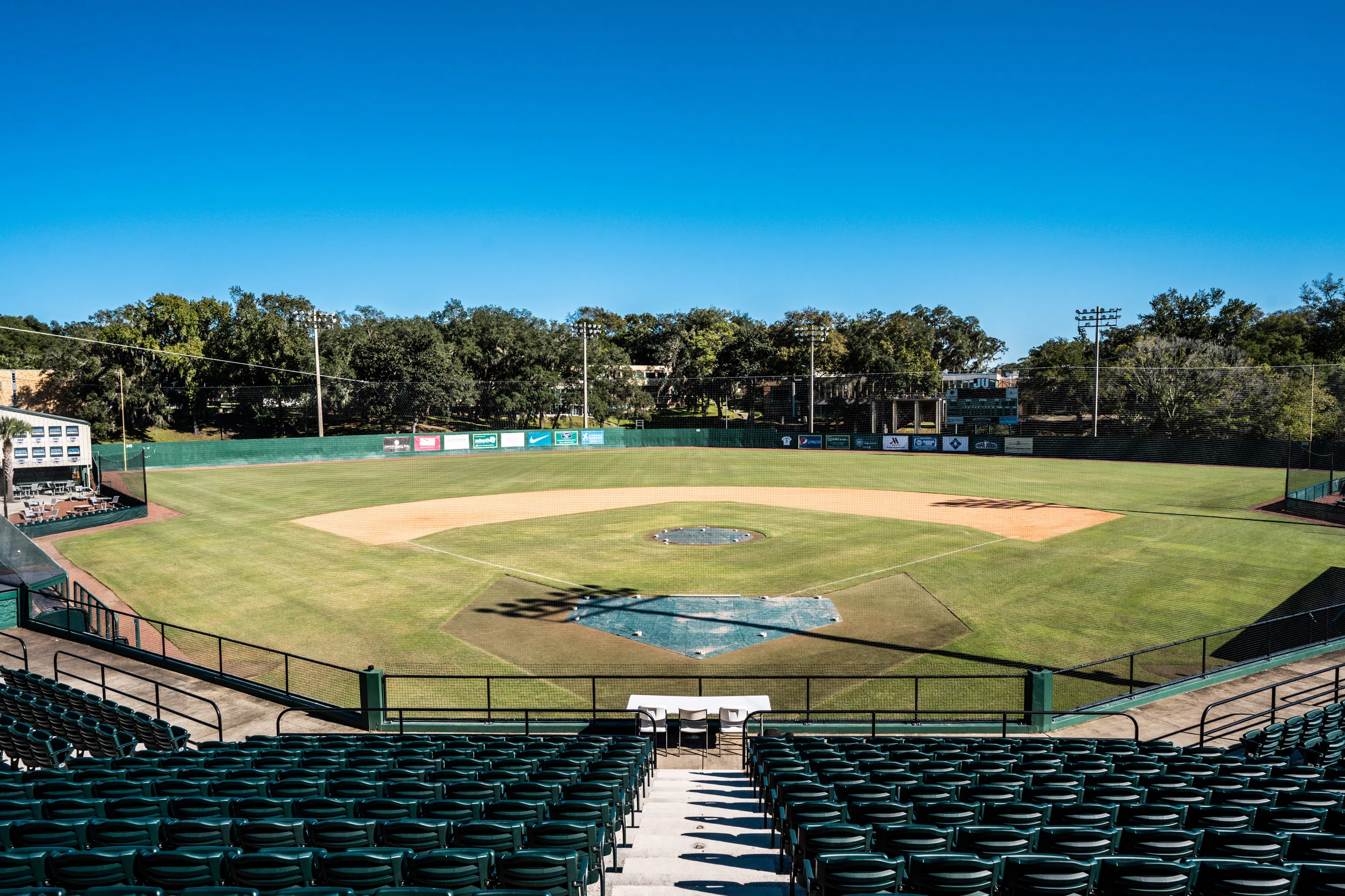 This is the view of the Dolphins baseball field. 